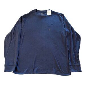 American Eagle Super Soft Navy Blue Long-Sleeve T Shirt Standard Fit Casual - S